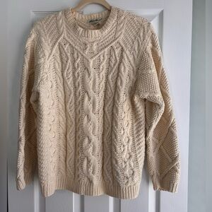 Eddie Bauer Beige 100% Cotton Cable Knit Sweater Women’s Size Medium